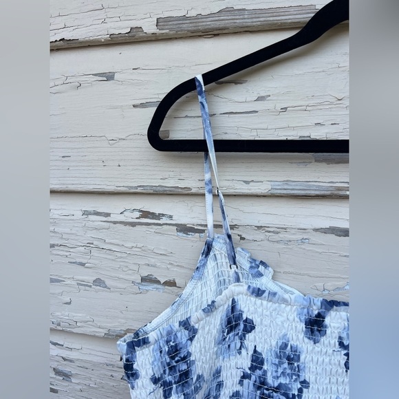 Abercrombie & Fitch Best Dressed Guest Smocked Mini Dress Blue Floral XXL - Picture 13 of 13